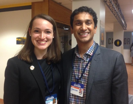 Sam with Premal Shah, President of Kiva.org, at CGIU. Sam has been involved with Kiva since she was a high school student and Kiva has even written a blog post about her that can be found here .