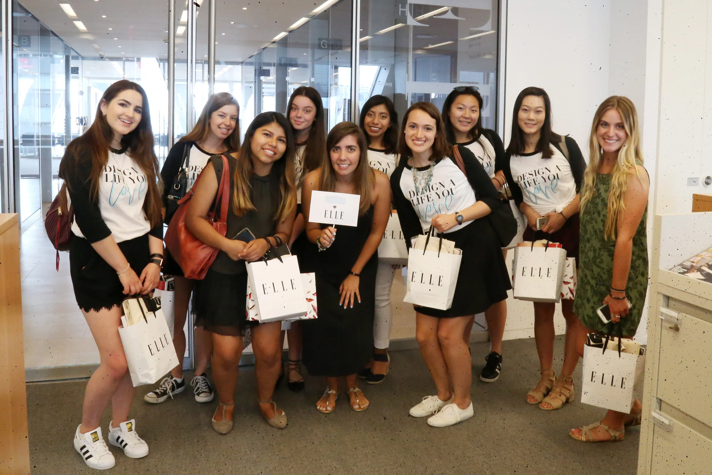 Michelle with a group of My Social Canvas campus reps at our 2016 Design the Life You Love Job Shadow Day. Michelle brought the girls to Elle for a tour and a Q&A on how to design the career they love!