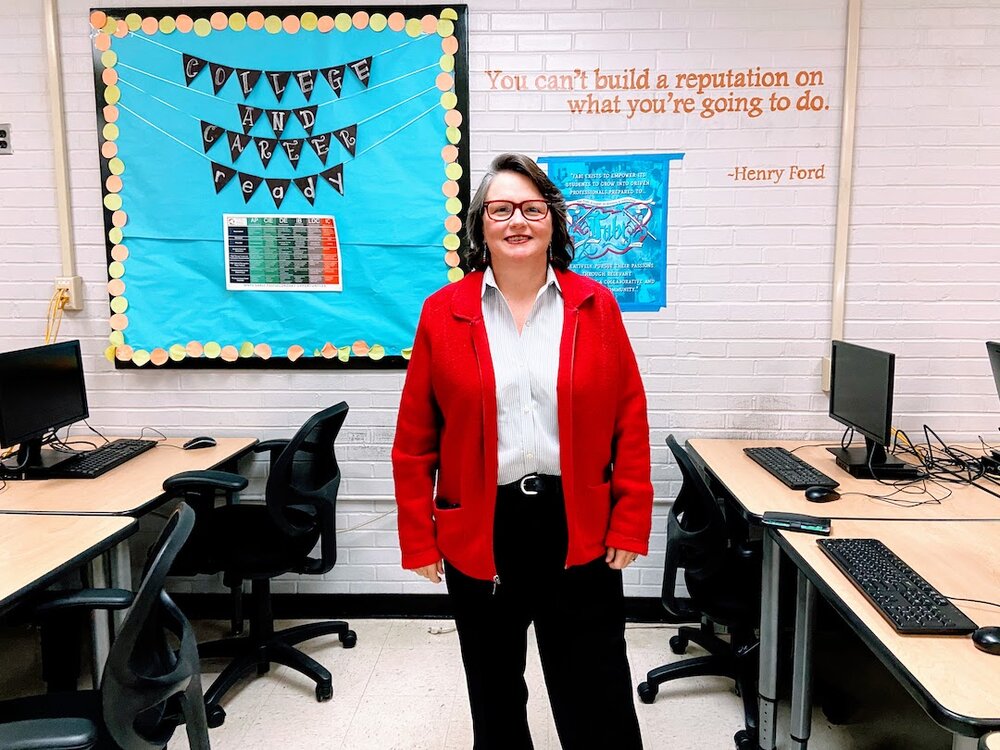 Donna Gilley in her classroom, Room 144, at Glencliff High School.