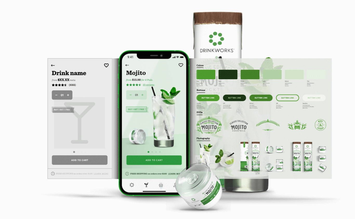 Development of wire frames and the global asset library. Style sheets and component libraries were created for each product. Master libraries/components were built and shared using Figma. An additional, parallel library was created and shared using