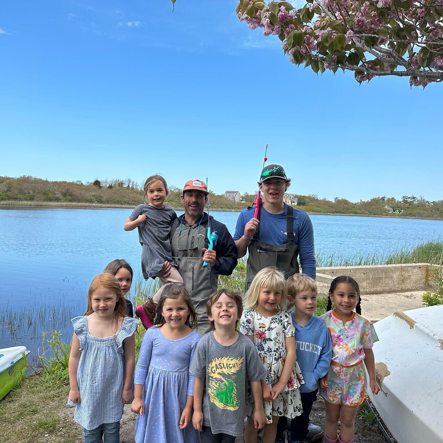 🎣 Thank you to parent Pat McEvoy for taking Jessica&rsquo;s small school class fishing today at Washing Pond. 

The best part of the trip was that every student was able to catch a fish! 🐟 

#nantucketlighthouseschool #nls #nantucket #nantucketisla