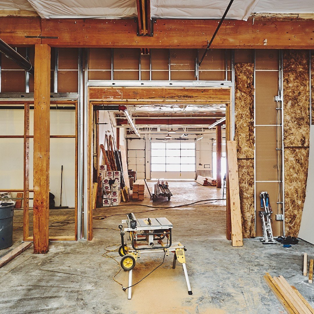 A throwback shot from when we revitalized this building from the ground up. Retaining its old bones and charm, and bringing it to the new age. Many gallons of sawdust were had in the making of this project 💪🪚⁠
.⁠
.⁠
#SpaceAvailable #IndustrialSpace