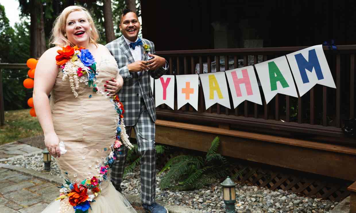 Lindy West at her wedding. Via The Guardian