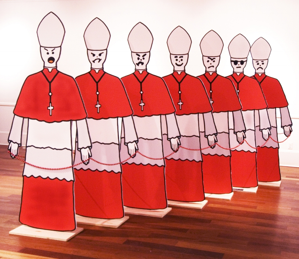 Do You Believe in God Archival Digital Print and Mixed Media 72"H x 36"W x 24"D each