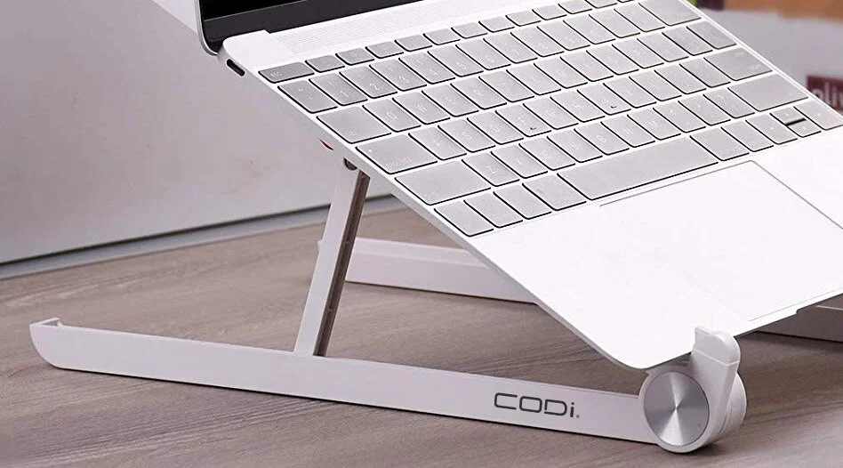 Amazon Com Portable Laptop Stand Foldable Adjustable Laptop Stand Holder Universal Ergonomic Aluminium Alloy Travel Mini Ventilated Notebook Stand For Macbook Notebook Computer Pc Ipad Between 10 To 15 6 Office Products