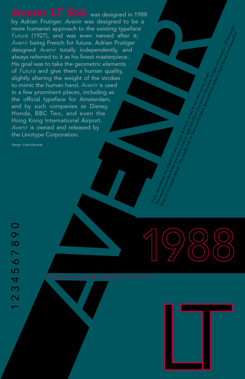 Alternate Avenir LT Std. Poster