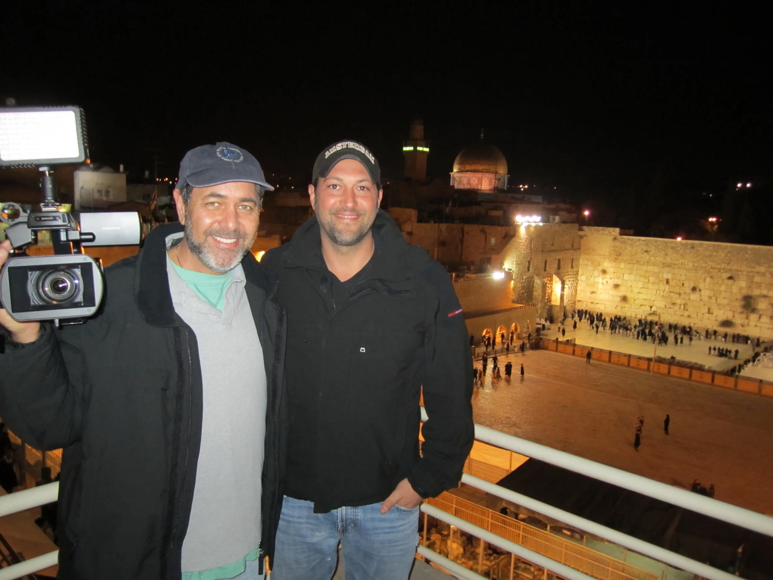 With friend and documentary subject Guma Aguiar, Western Wall Israel