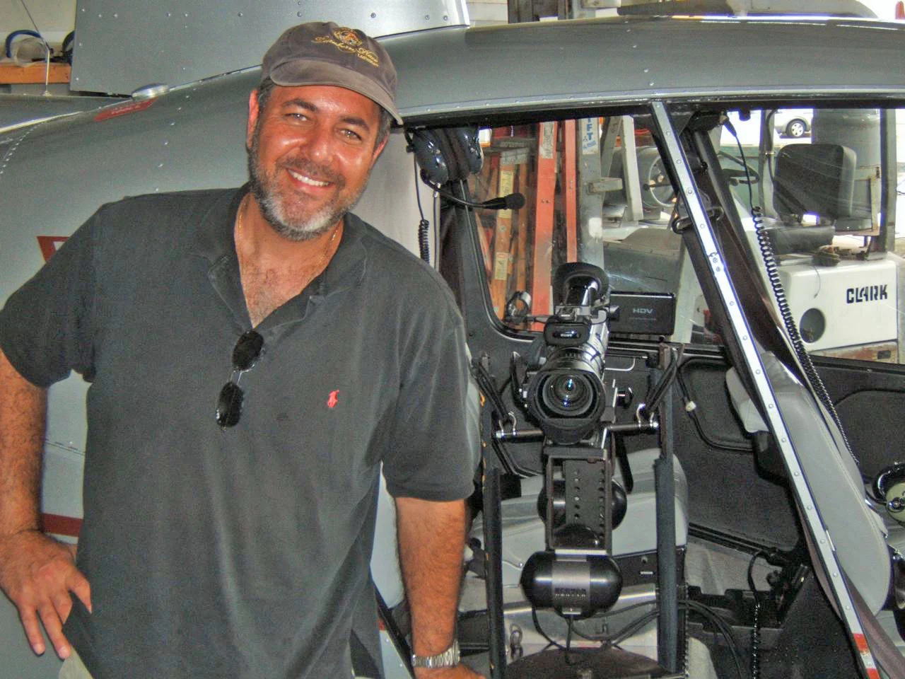 Before Drones! Removing helicopter door and mounting camera on gyroscopic gimbal, Executive Airport Miami