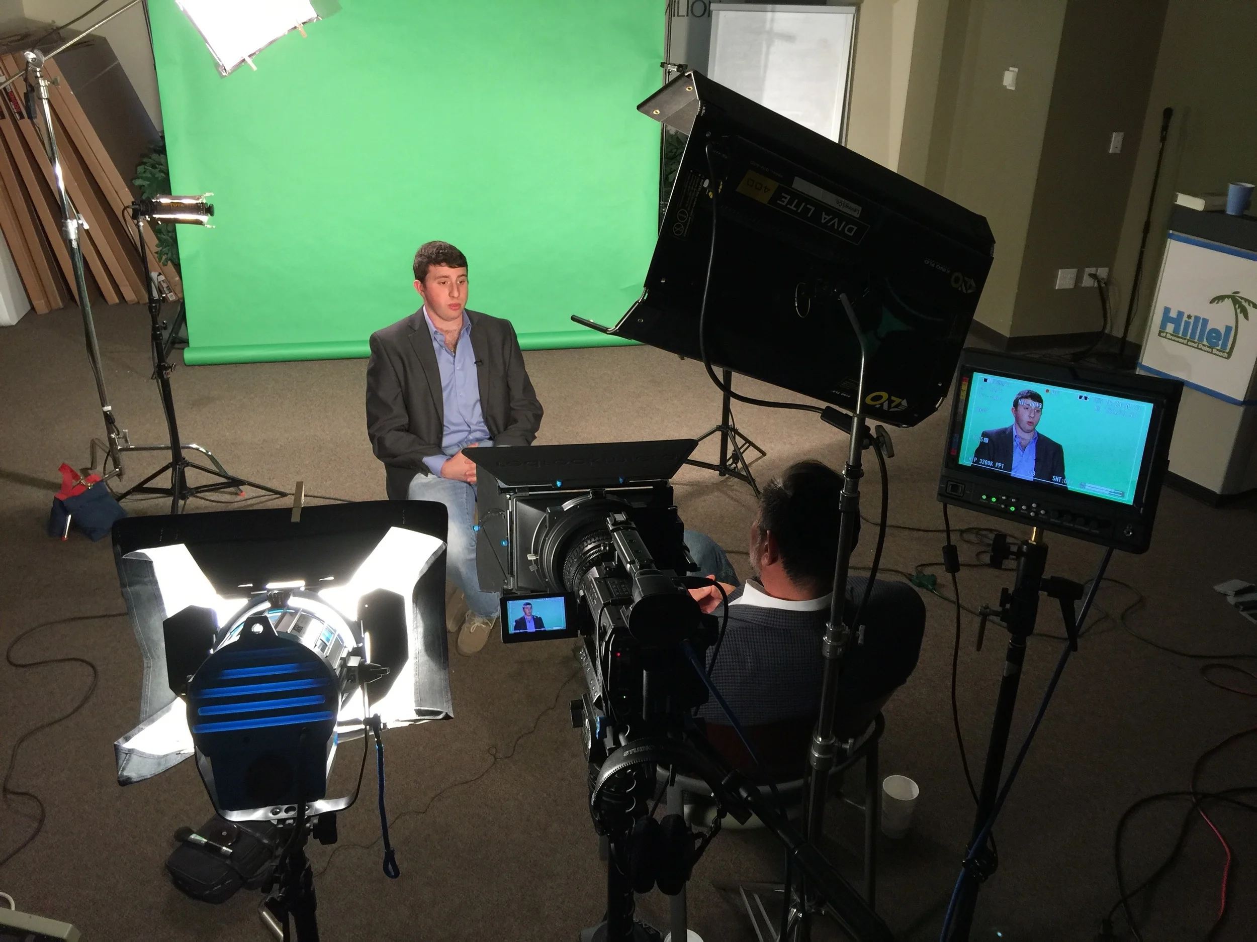 Portable Chromakey stage setup at Florida Atlantic University 
