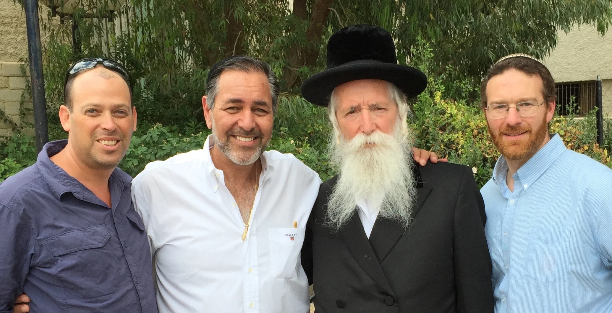 The famous "Disco Rabbi" of Migdal Or, Rabbi Yitzchak Dovid Grossman - with Israeli Crew members Binyamin Gilbert and Oren Rosenfeld