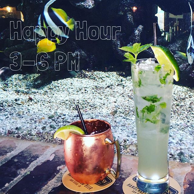 TGIF! Start this holiday weekend off with us. Happy Hour is from 3-6pm, come sit back and relax in our bar and lounge with some of our refreshing #cocktails or #craftbeer. Featured in this 📷 is our Moscow Mule and Bacardi Limon Mojito. #happyhour #fridayhappyhour #eatfish #presidentsday #3dayweekend #fishhouseveracruz