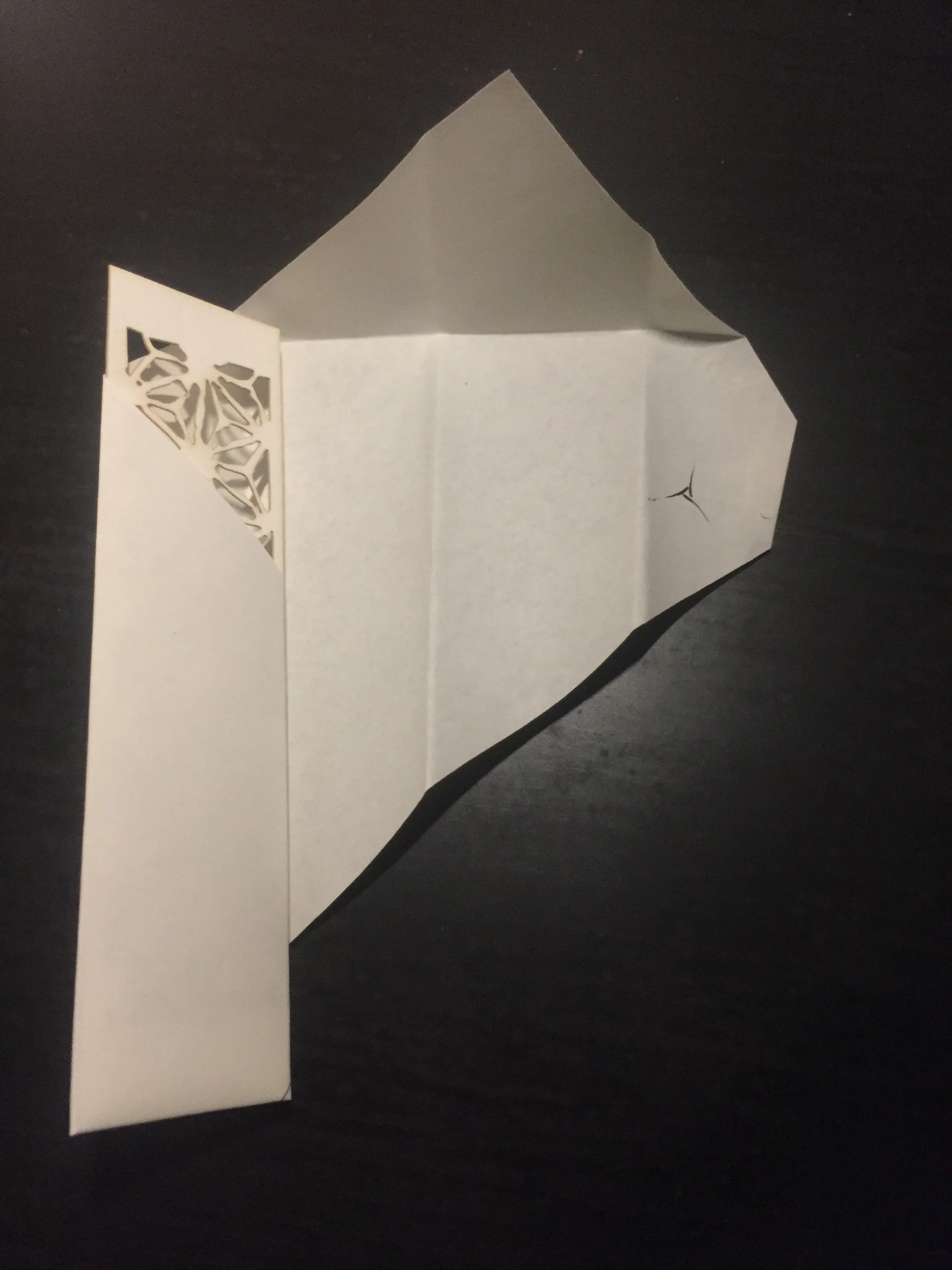 Kumiko Bookmark wrapped in blueprint offcuts