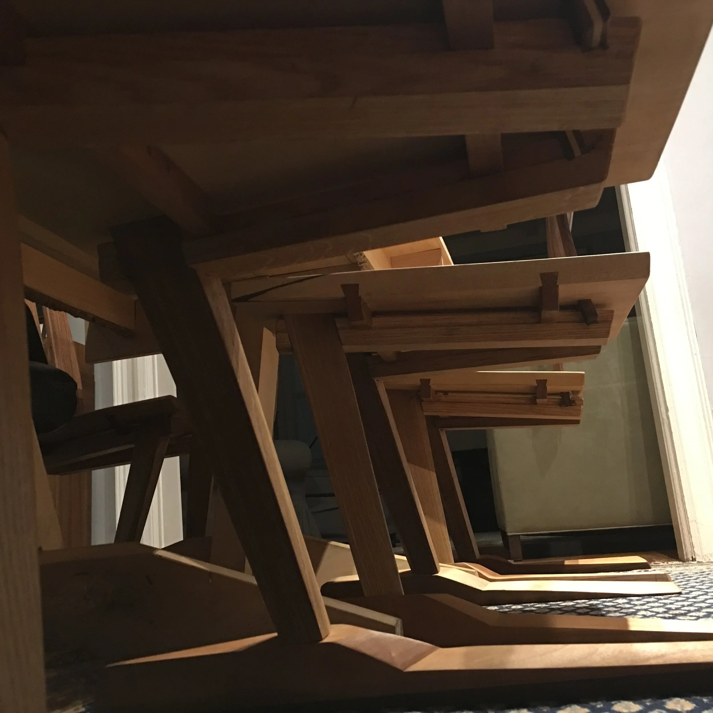 Close-up of Page Chair joinery showing woodworking craftsmanship