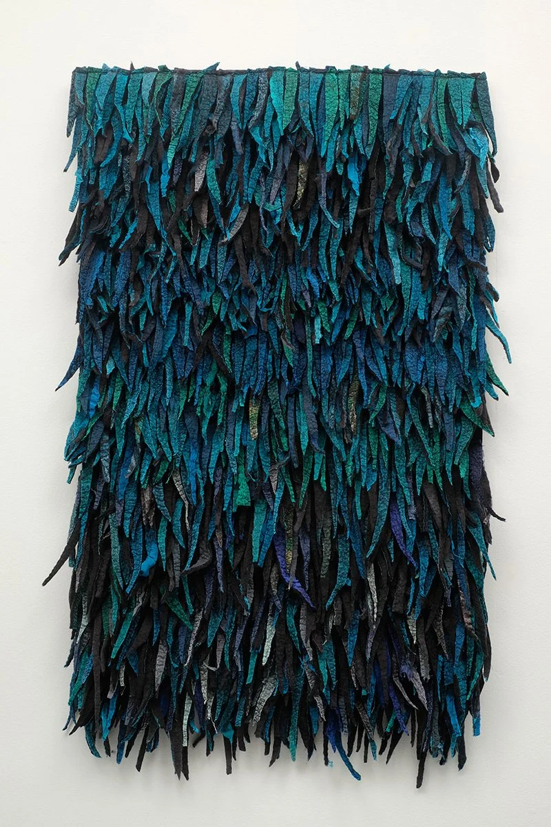 Shagscape Wallhanging in turquoise and black
