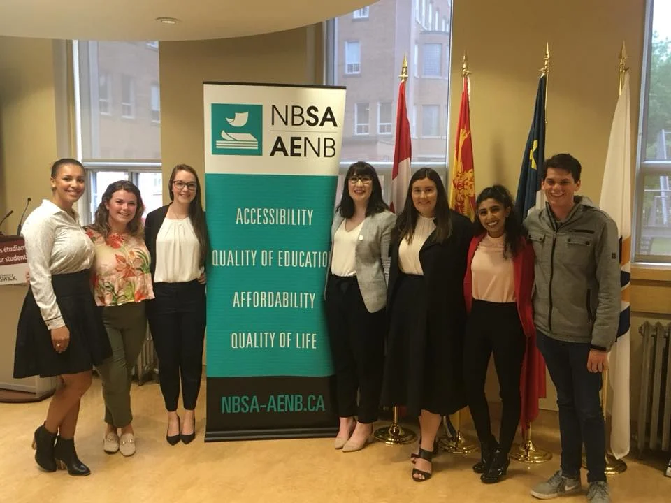 UNBSU VP Advocacy Simal Qureshi (2nd from left) pictured above at the announcement