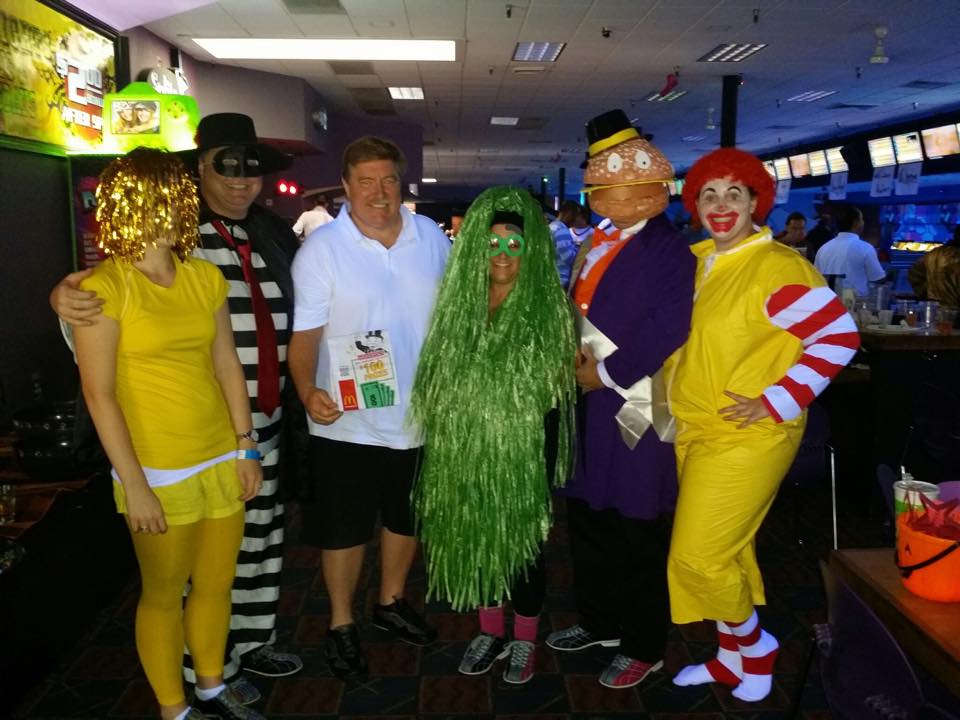 The Lighthouse team and clients pose for a picture at OCAR's annual costume bowl. We won best team costume that year!