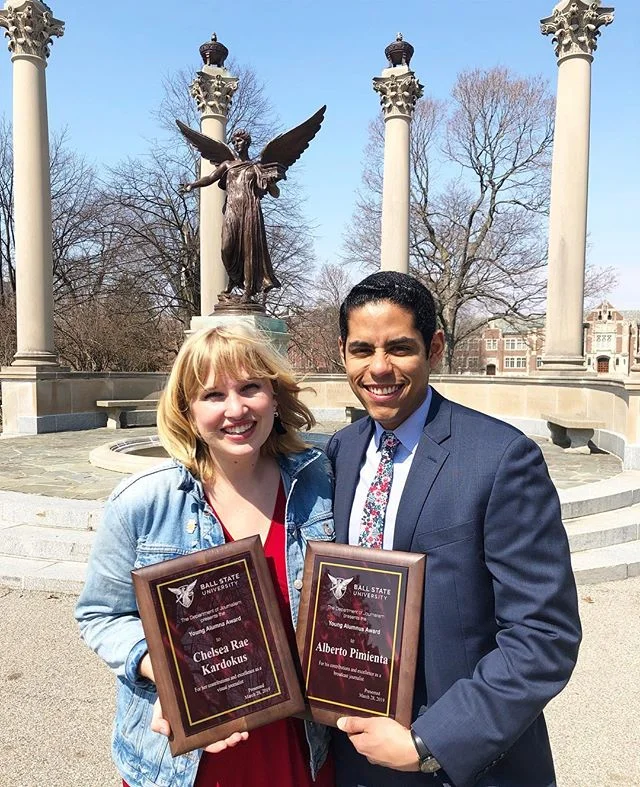 This past weekend was one for the books ❤️
.
My fiance and I both accepted alumni awards at our alma mater in Indiana and I could not feel more honored.
.
It&rsquo;s also less than 6 MONTHS until our wedding day - can you believe it?! And such a spec