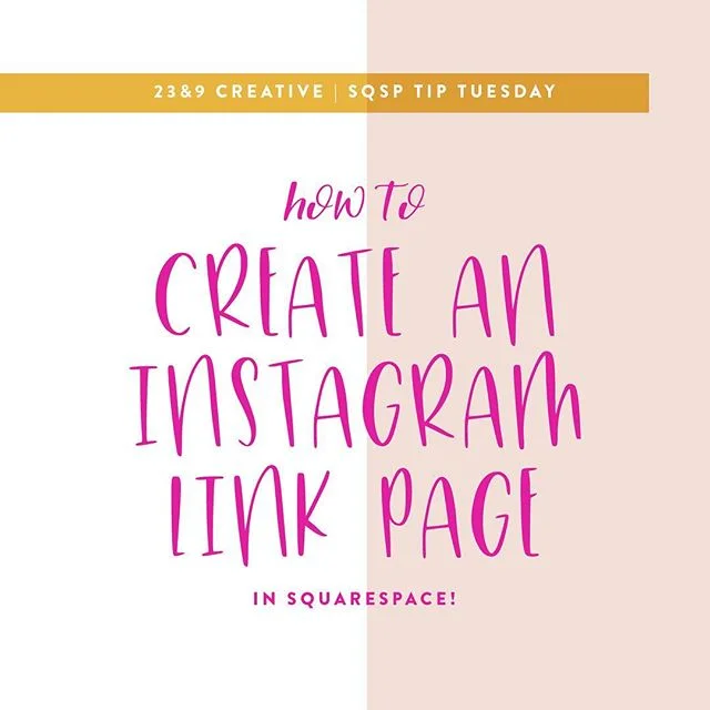 TIP TIME! 👩🏼&zwj;💻💞🎉 Say bye bye to linktree or third party link pages and take even more control of your Instagram links by making it on your website in Squarespace!
.
Here&rsquo;s 3 easy steps how:
.
1️⃣) Create a new page under the NOT LINKED