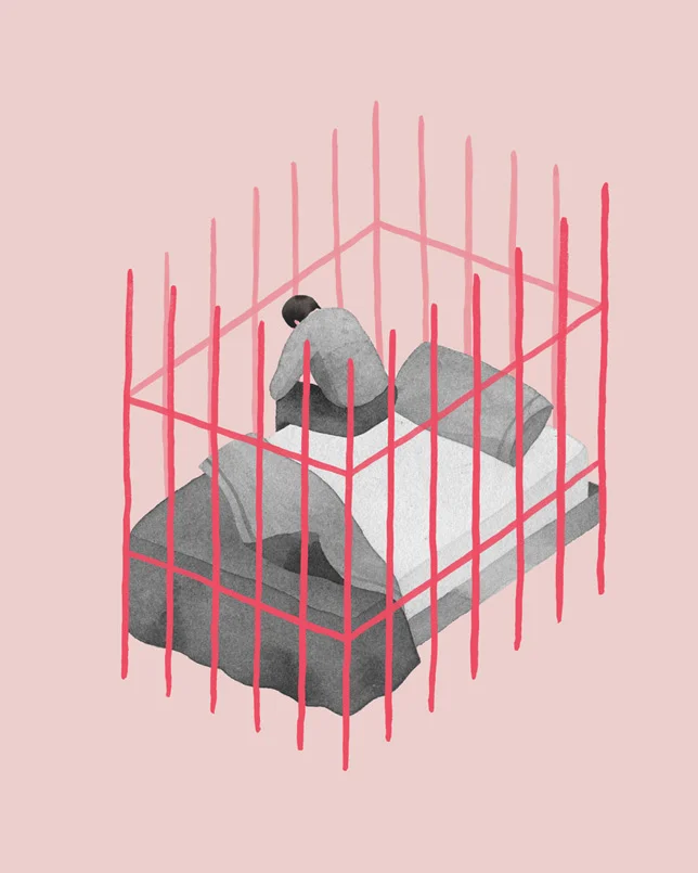 A veteran's fear and avoidance of falling asleep due to the nightmares that would inevitably come, for Anxy Mag’s Masculinity Issue.