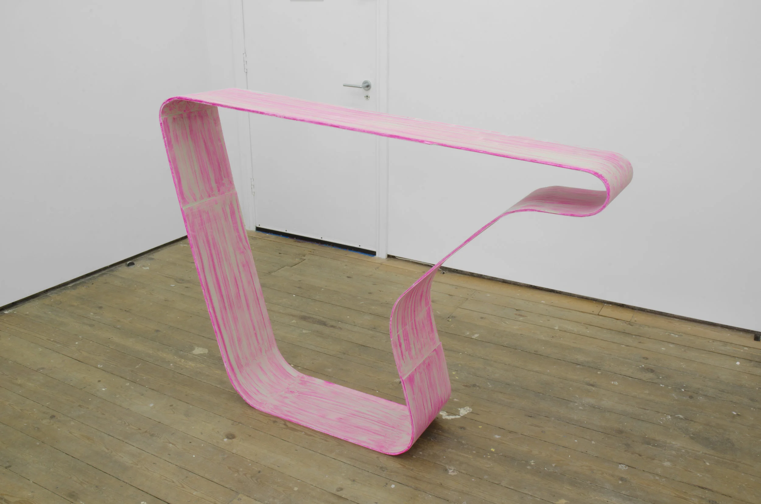 Sfumato-stance 2018 Oil, gouache, wax & graphite powder on laminated Aeroply 106 x 144 x 27 cm