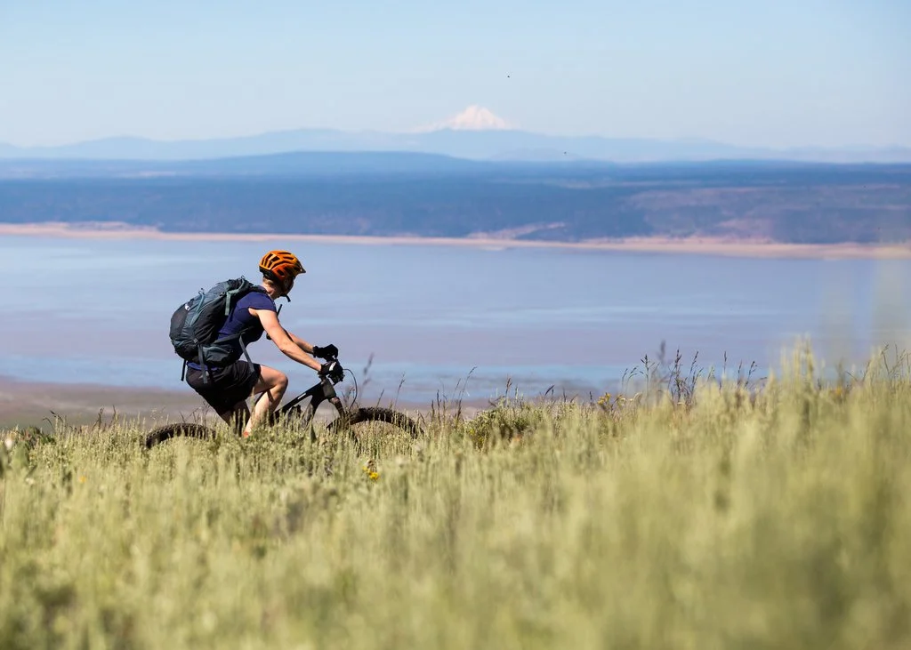 Mount Shasta in the distance as their journey north begins