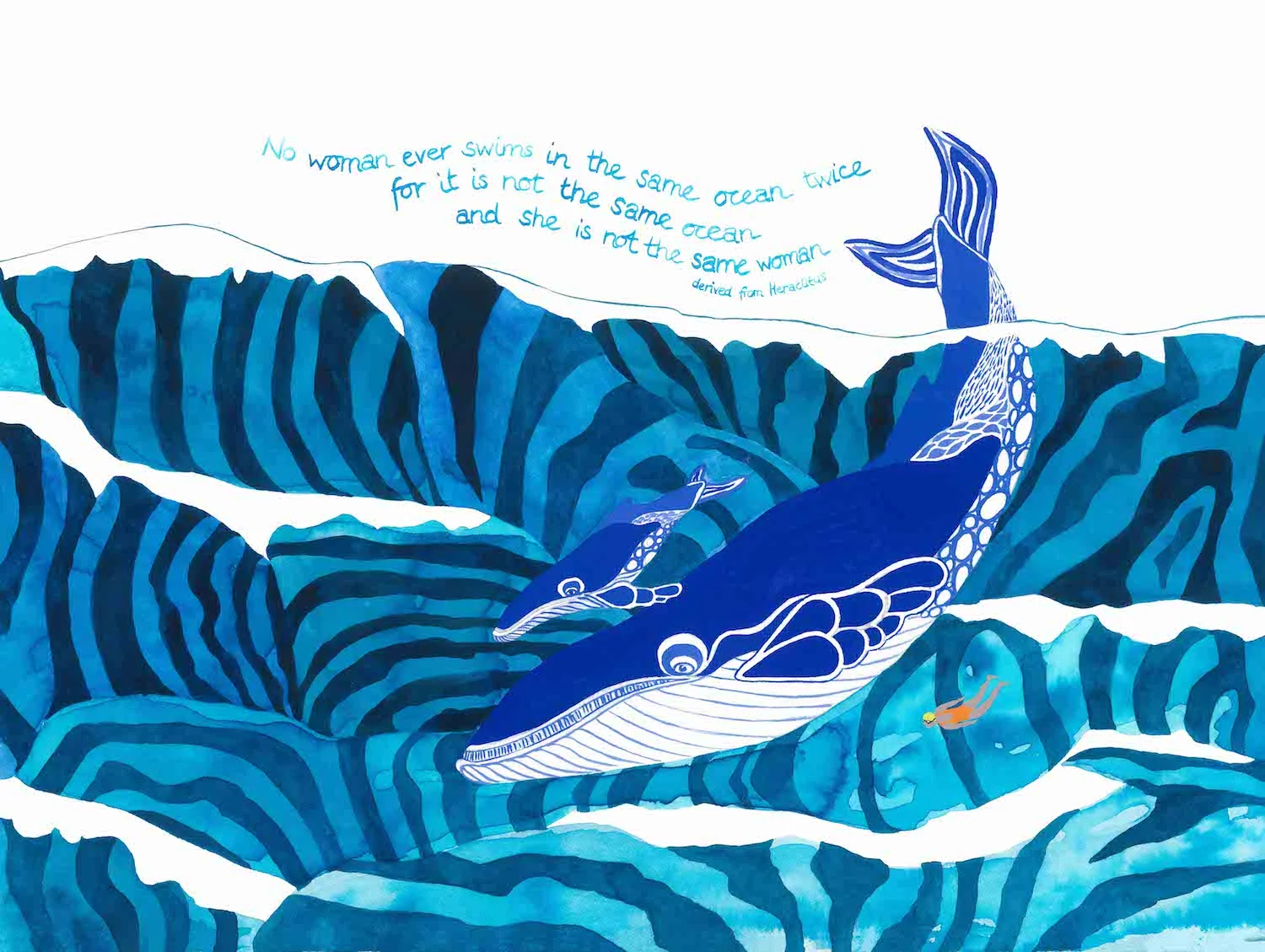 No Woman Swims In the Same Ocean Twice derived from Heraclitus