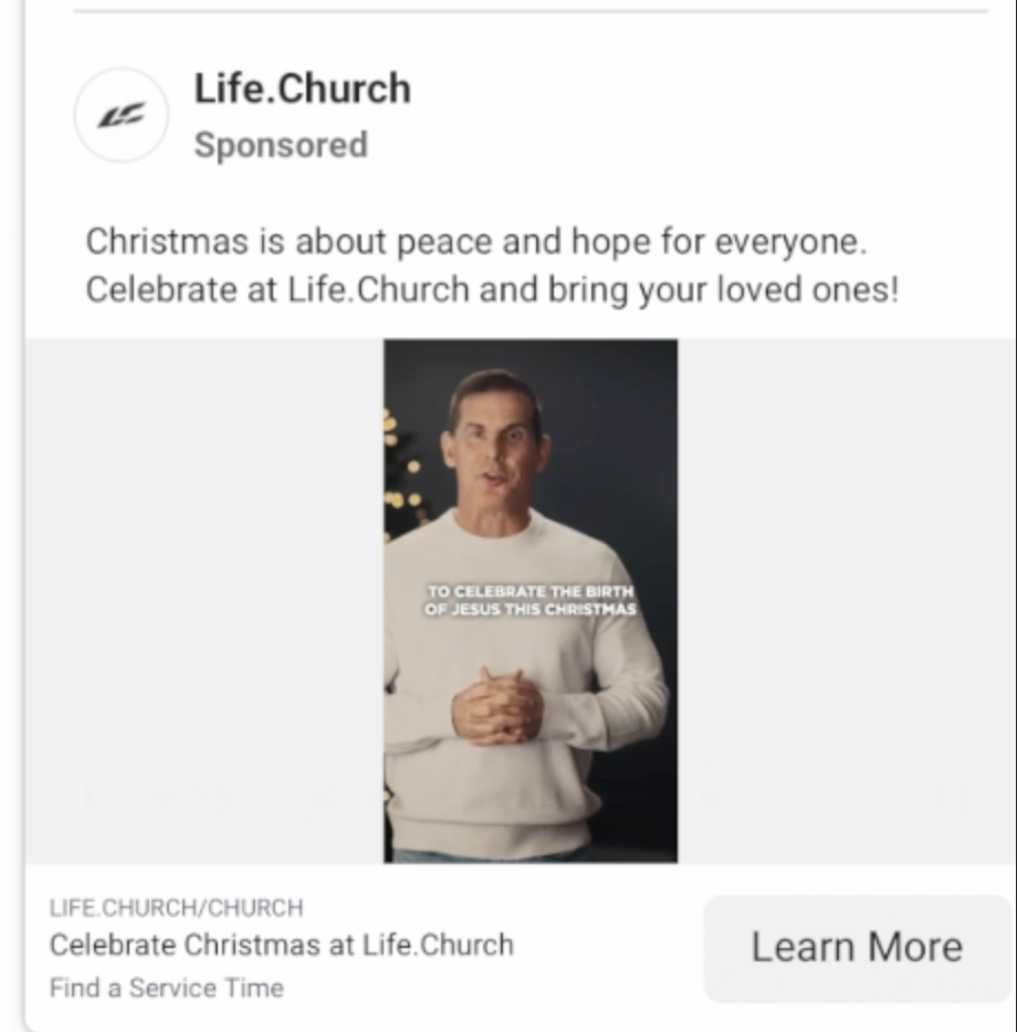 3 Largest Churches Christmas FB/IG Ads