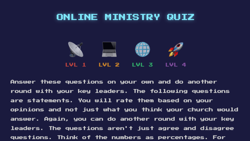 Take Online Ministry Quiz