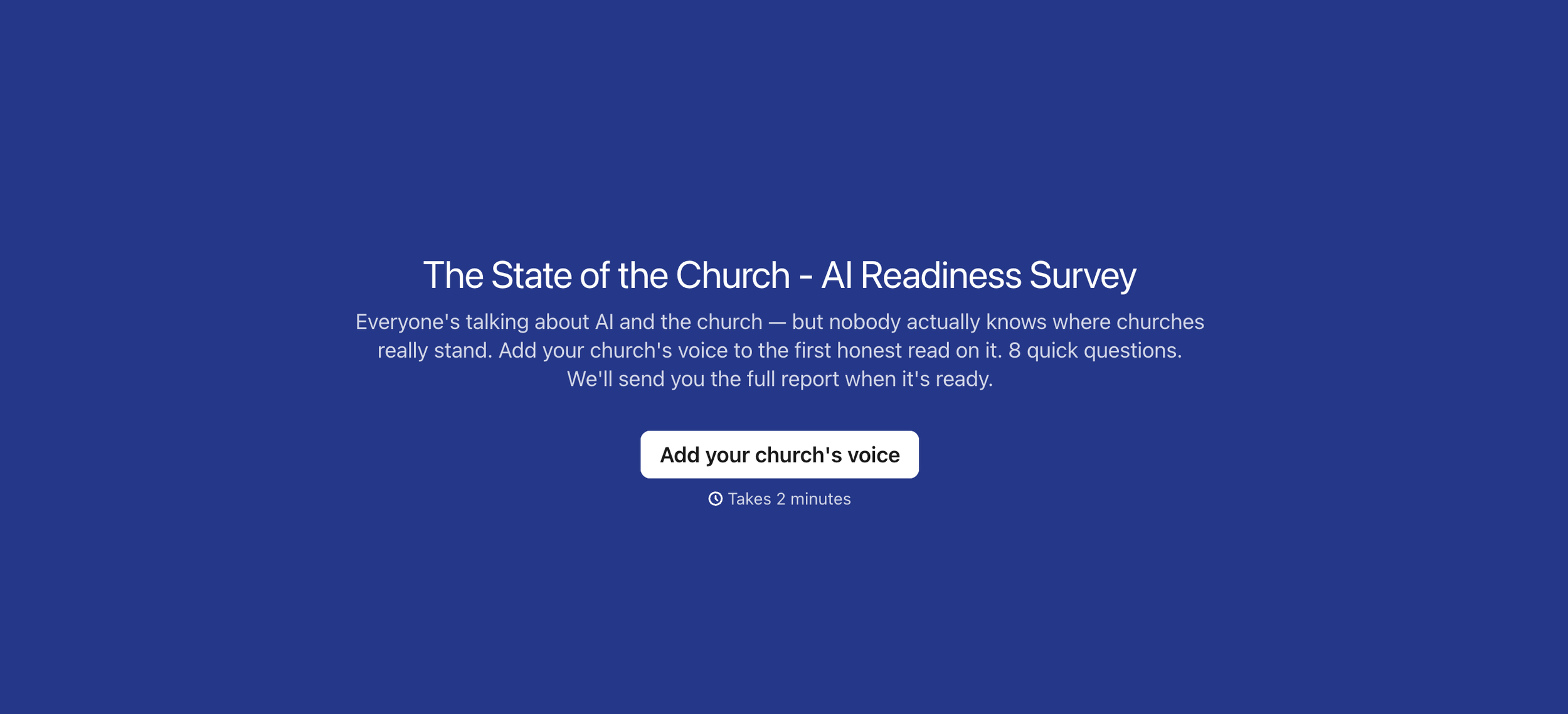 Add Your Church's Voice to the AI Readiness Report