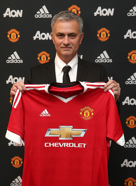 Jose Mourinho is unveiled as the new Manchester United Manager on May 26, 2016 in London, England. (Photo by John Peters/Man Utd via Getty Images)