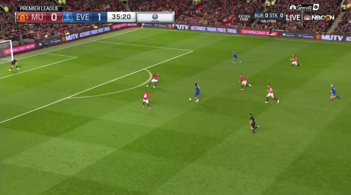 Everton's opportunity in the 35th minute.