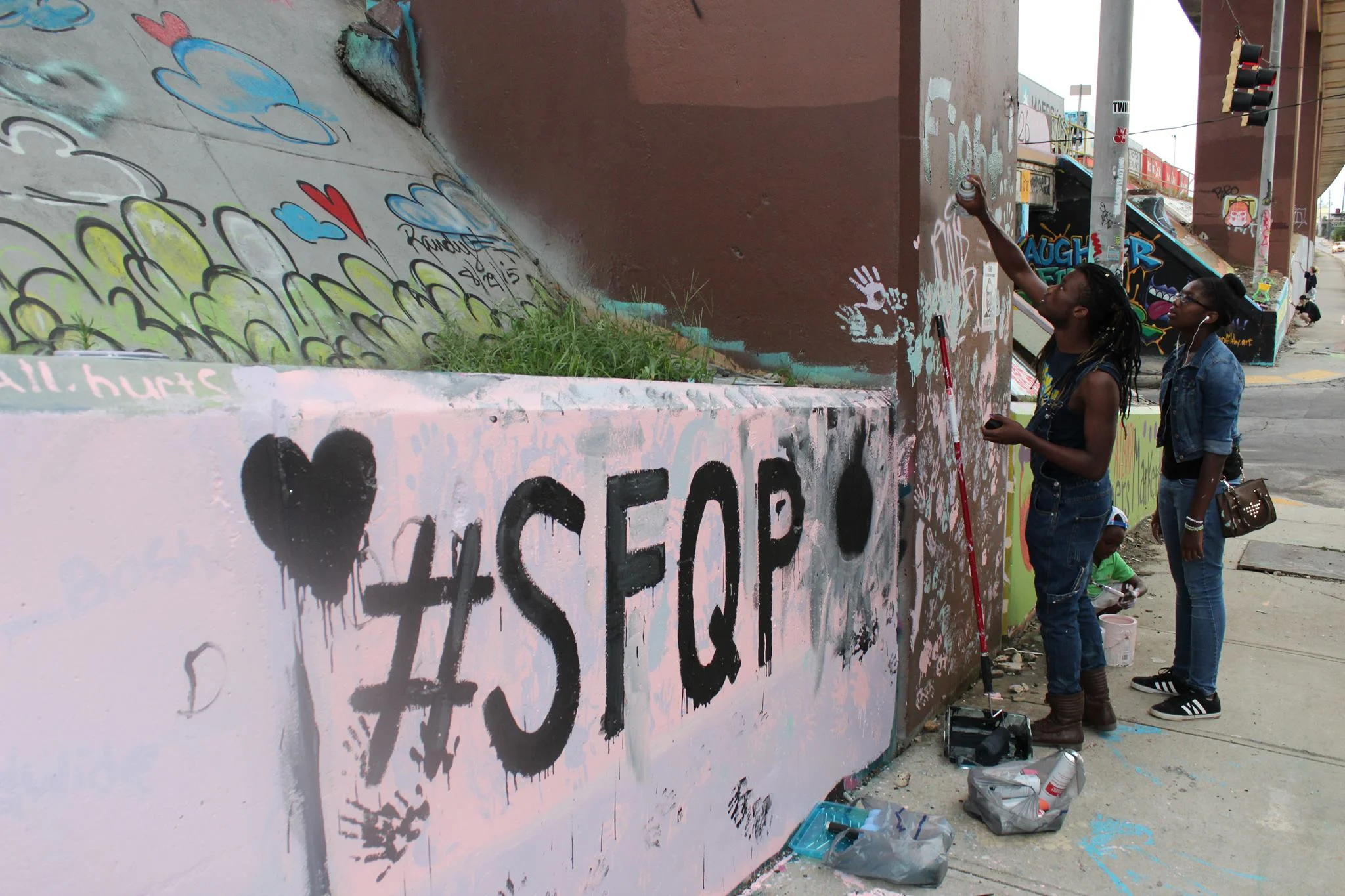 SFQP organizers painting Atlanta local Krog Street Tunnel to promote our 2016 Atlanta festival.
