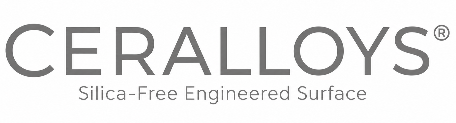 CERALLOYS logo with the words Silica-Free Engineered Surface underneath.