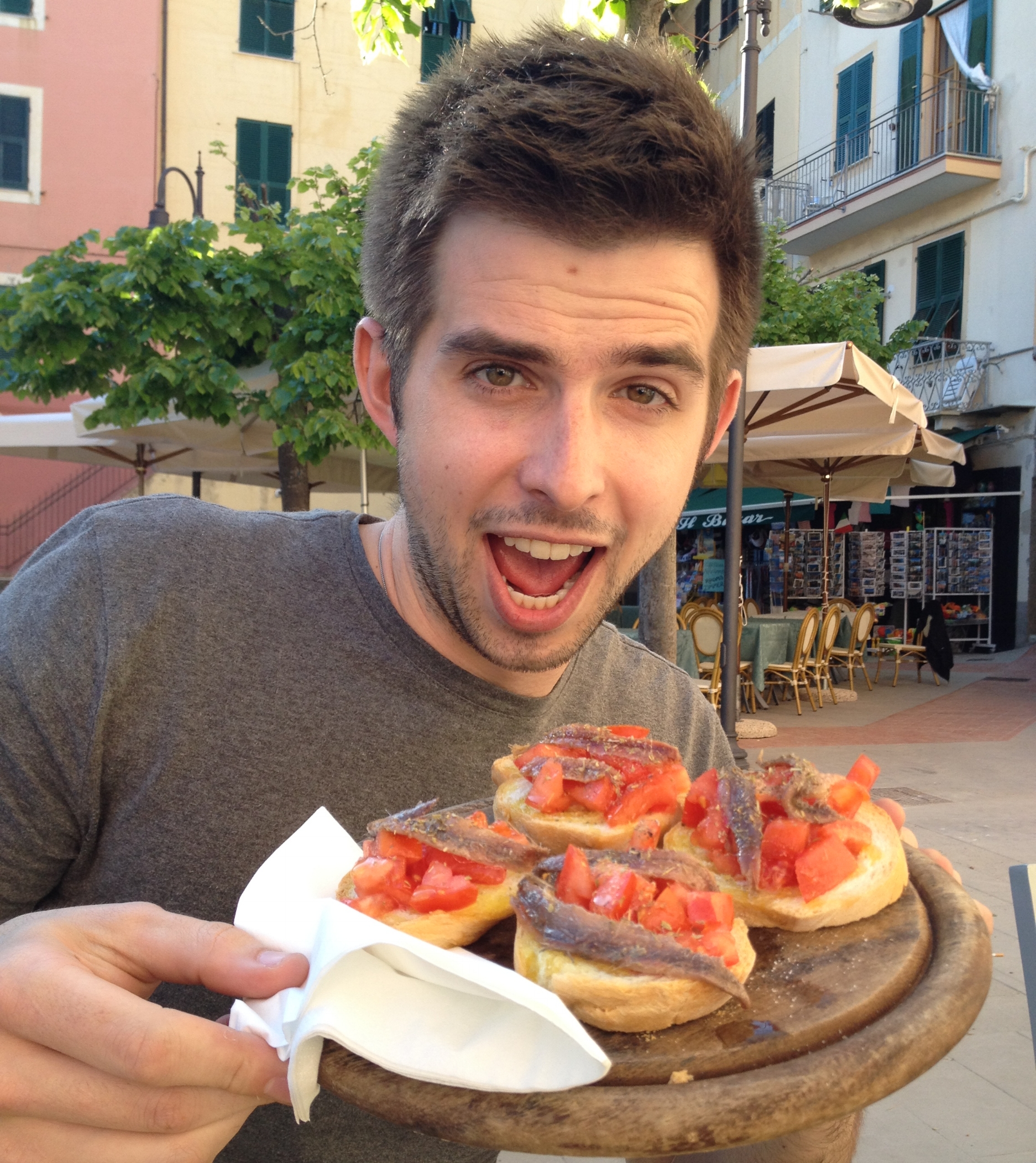 Trying out the local tapas (featuring anchovies...)