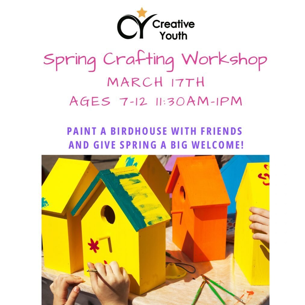 Paint and decorate your own birdhouse at our next crafting workshop! Sign up with friends and welcome spring with bursts of color! 🌸 🌈 ☔️ 🐦 🏠💐 #bethesdamd #bethesdakids #mocomoms