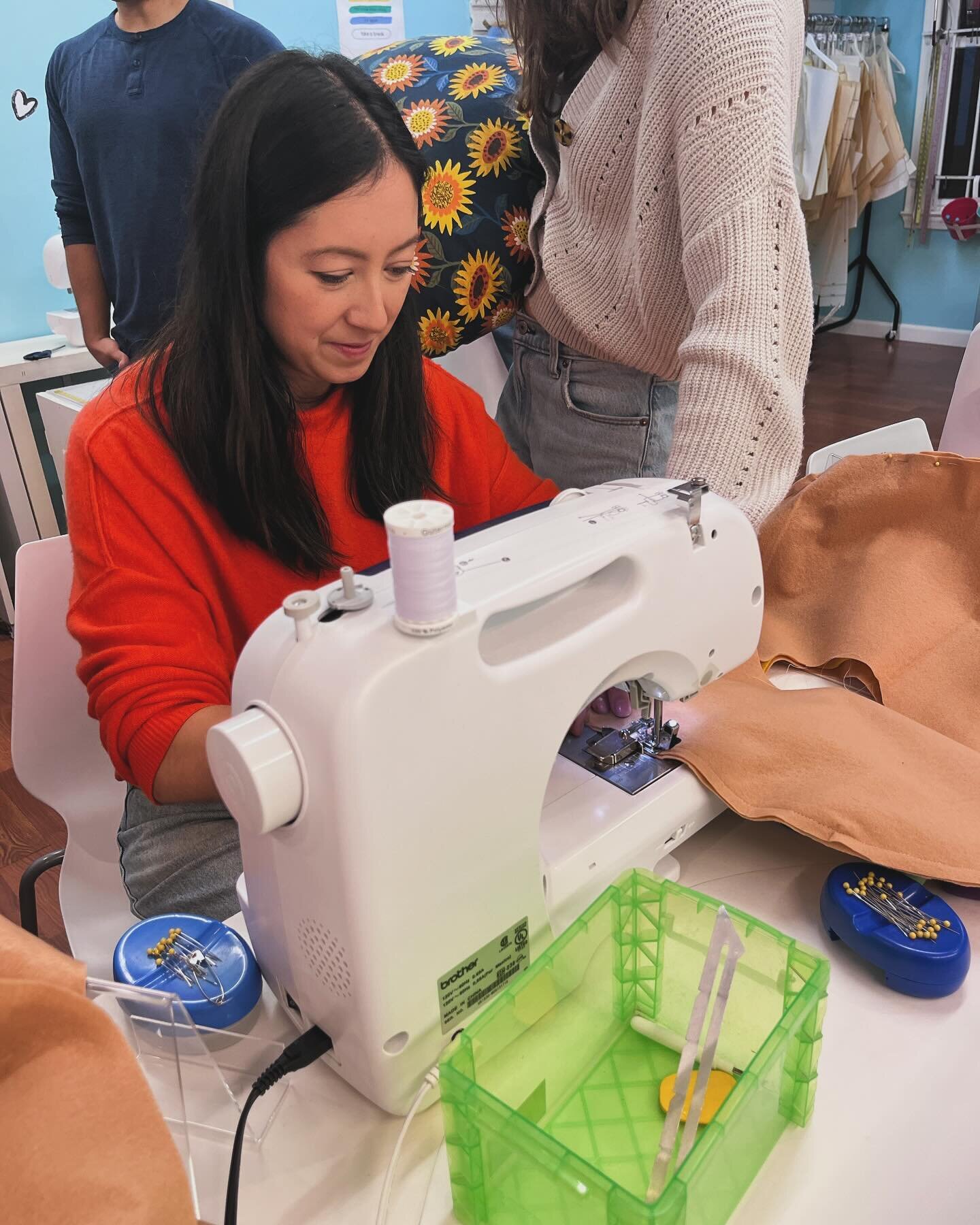 Grown ups love our studio too! Join one of our next sewing workshops on 3/17 or 4/5 and learn the basics in a fun and stress free atmosphere! Check out our camp/events tab in the register page! Creative-youth.com