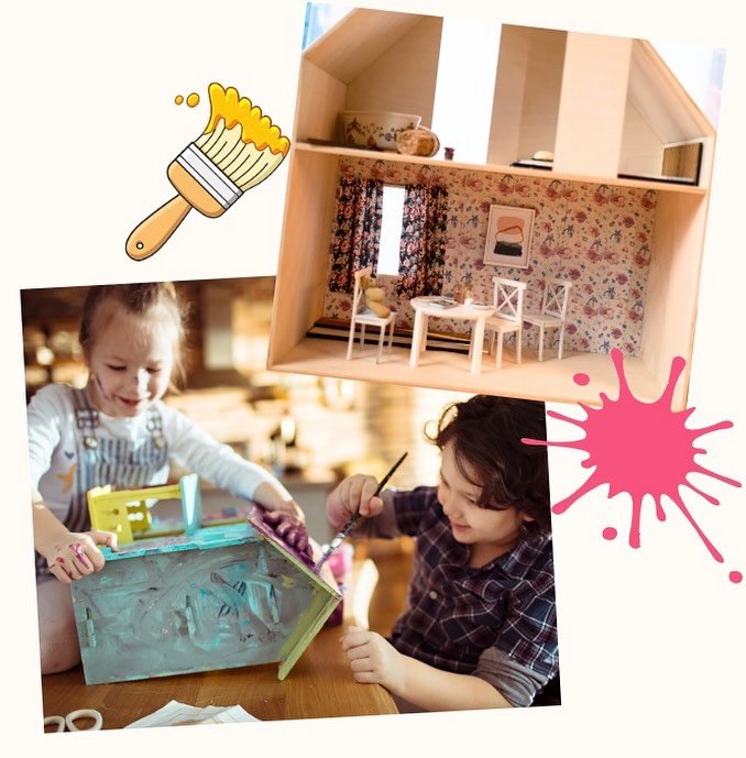 Calling littles 4-6! Our Little Makers Studio is hosting its first ever dollhouse workshop 😱 !! Participants will get to paint, de orate and furnish their very own 22&rdquo; dream dollhouse. Sign up under our register page and click on camps/events!