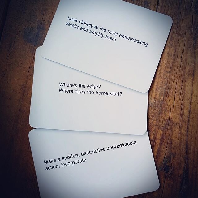 Having so much fun using #obliquestrategies to challenge the norms of our creativity! #whatsyournarrative