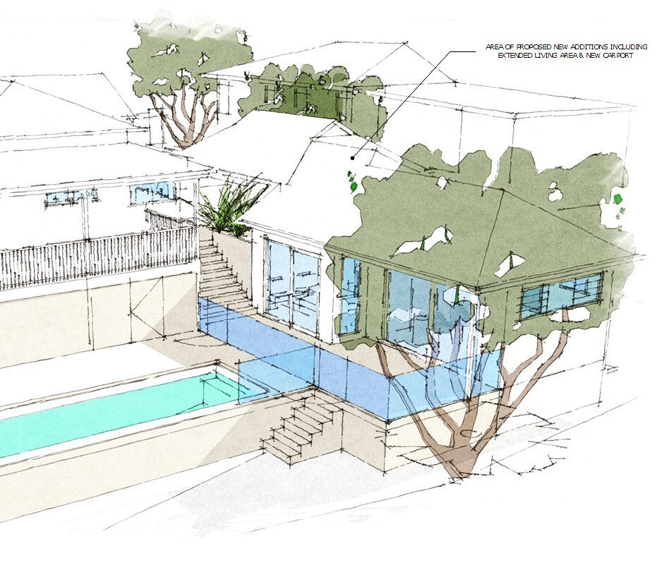 Finishing off last year's work😬 this project is a design for extended living &amp; pool to an original Bangalow heritage home.