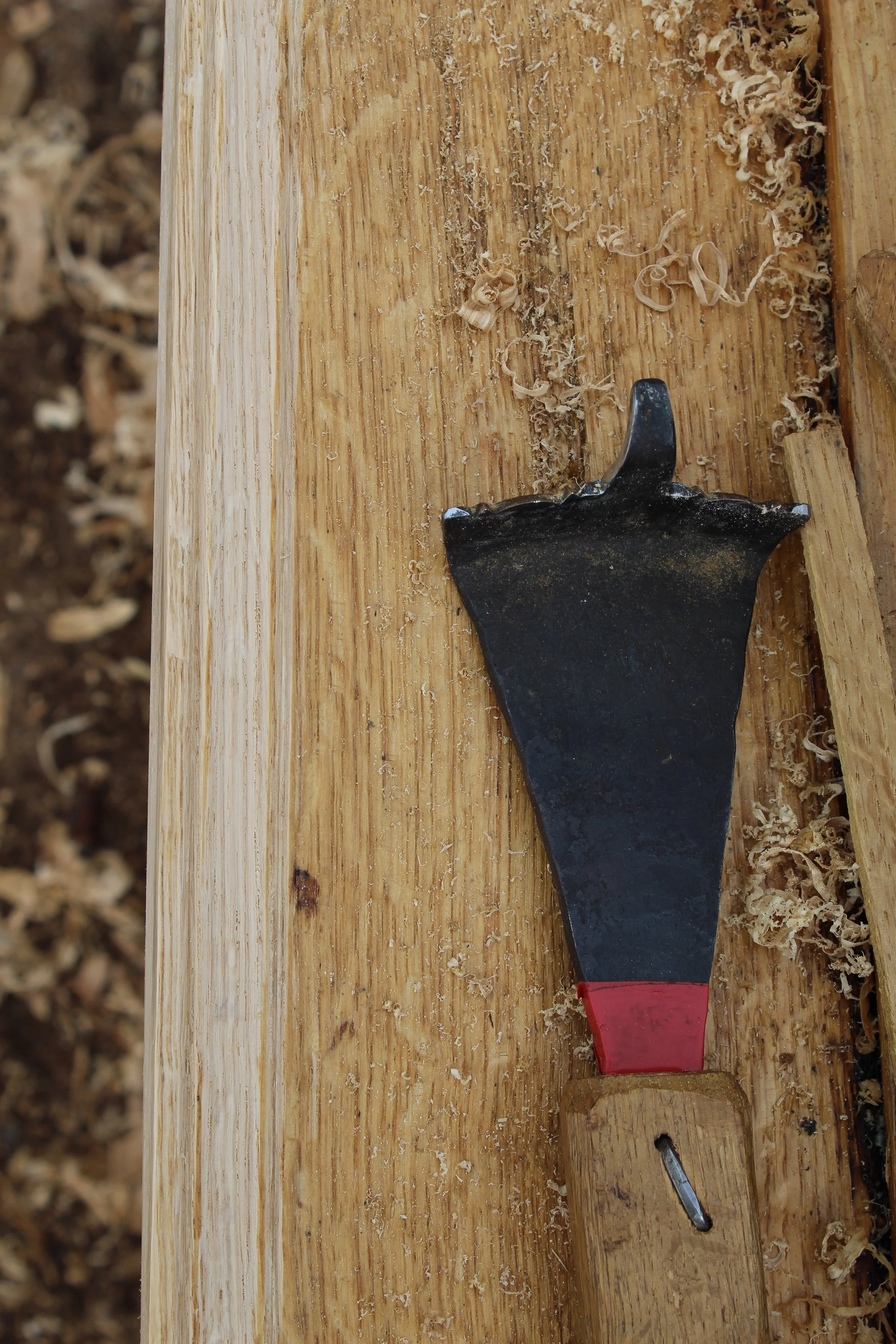 Viking Age reproduction of a profile scraper with inlayed profile.