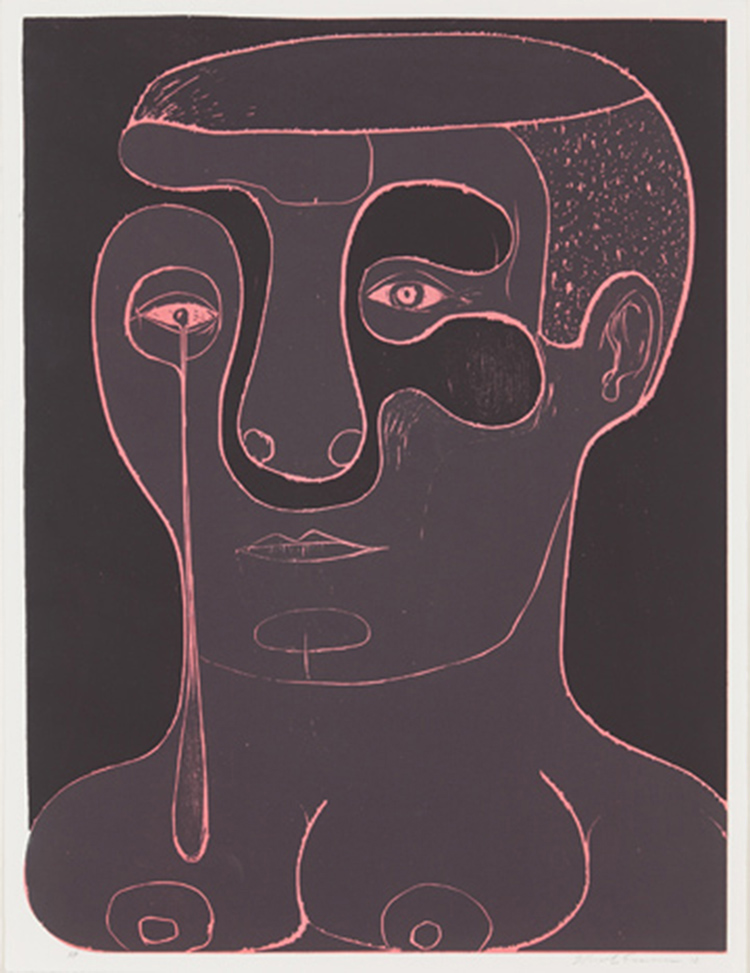 Nicole Eisenman "Untitled" 2012. Woodblock Edition of 15. 22 x 30"