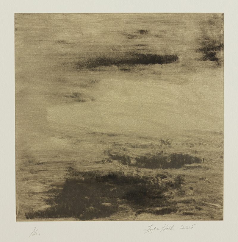 Lou Hicks "Sky" 2015. Monotype. 20 x 20"