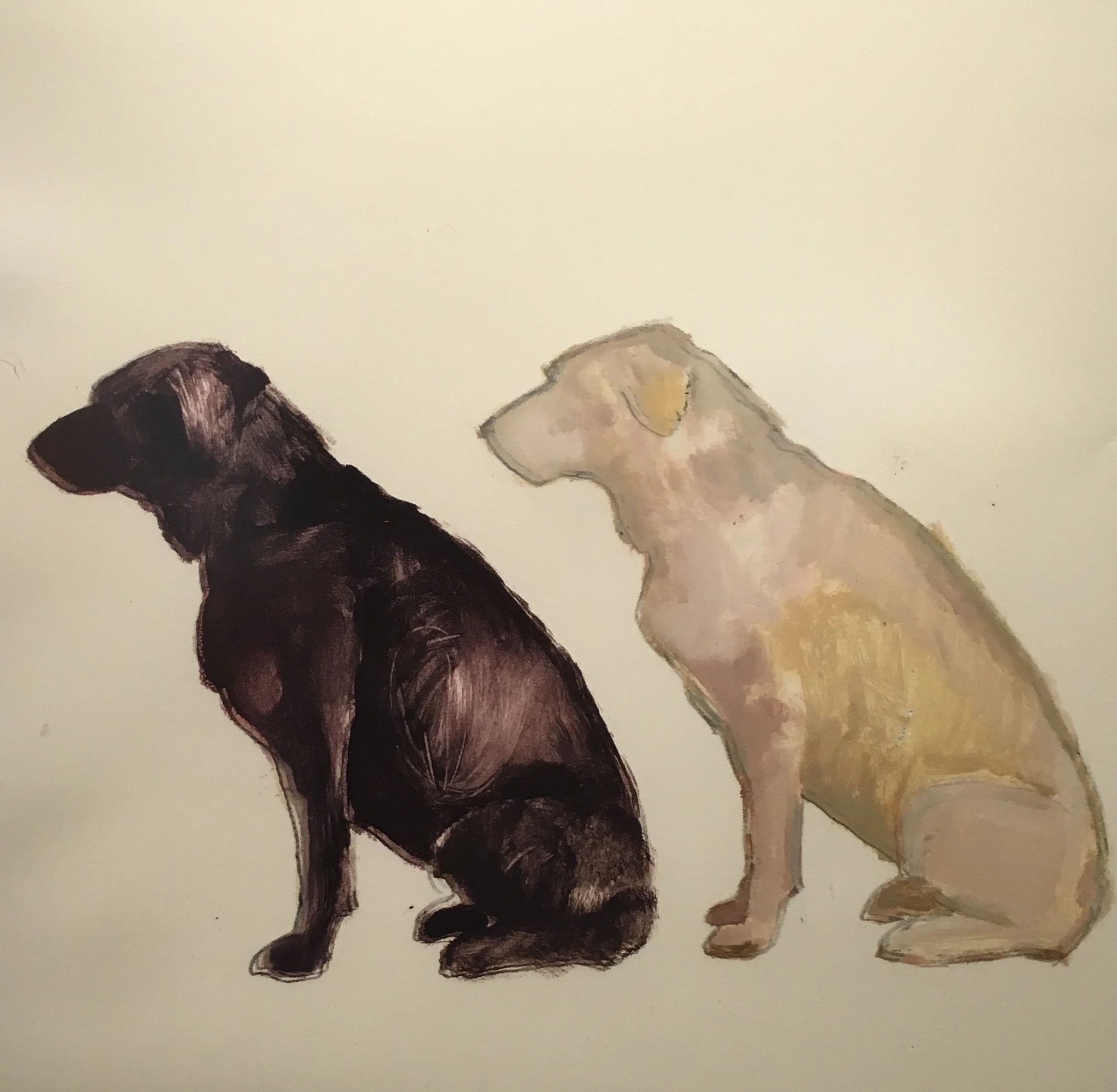 Joyce Stolaroff "Yellow Shadow" 2013. Monotype. 14.5 x 15.75"