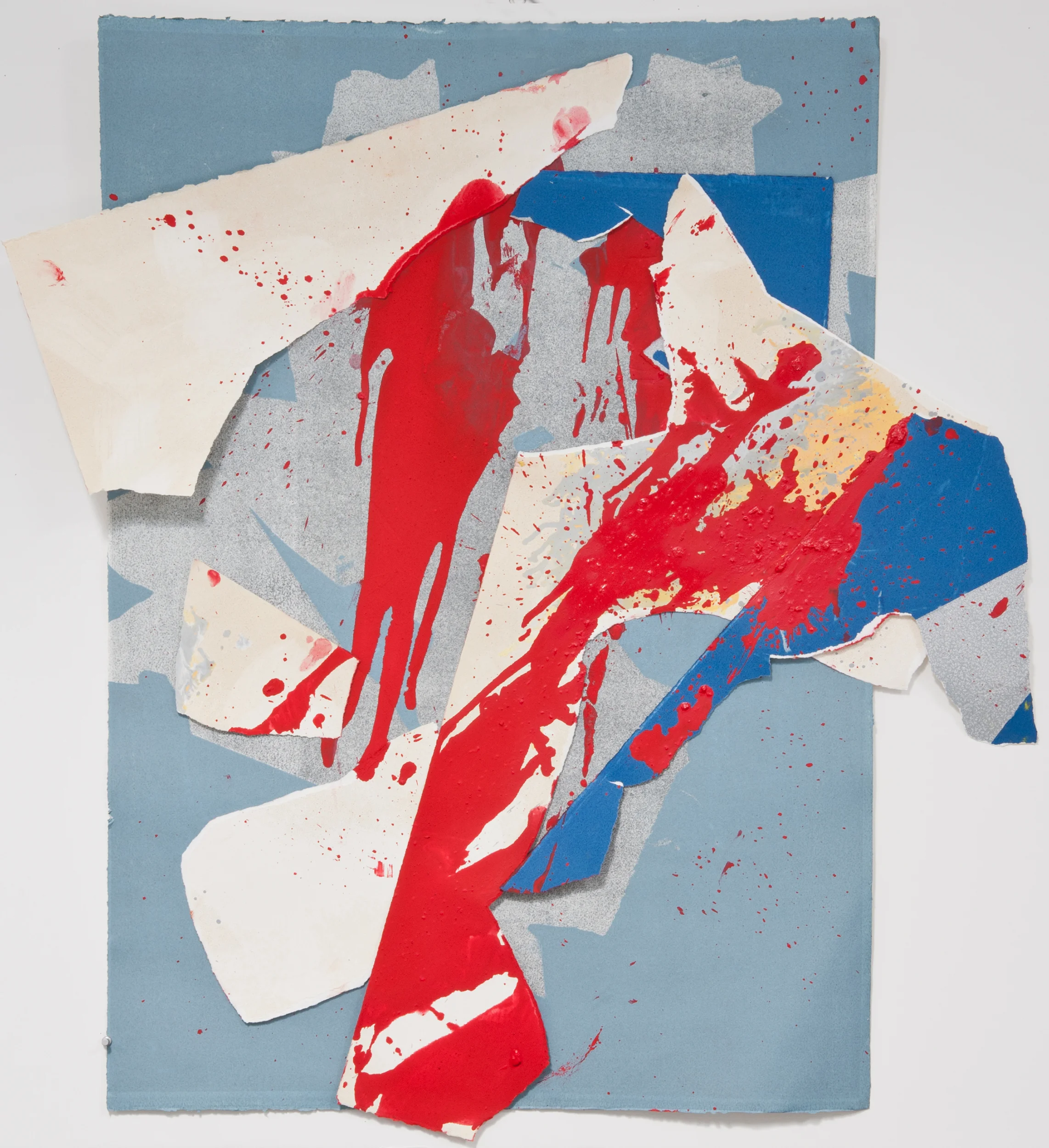 Kay Harvey "About Ice Series 4" 2013. Collage, Oil on Paper. 45 x 40"