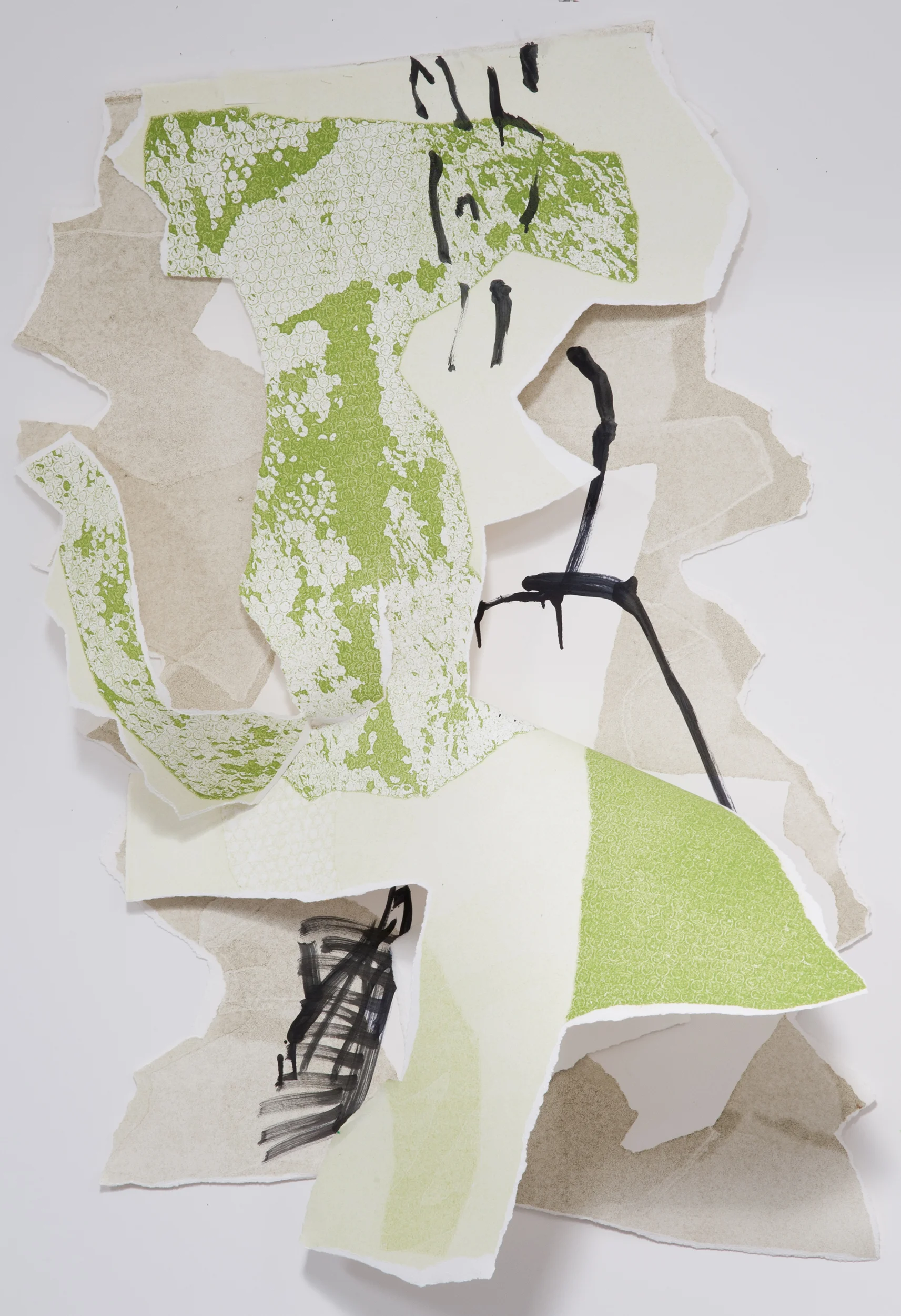 Kay Harvey "About Ice Series 10" 2013. Collage, Oil on Paper. 44 x 34 x 9"