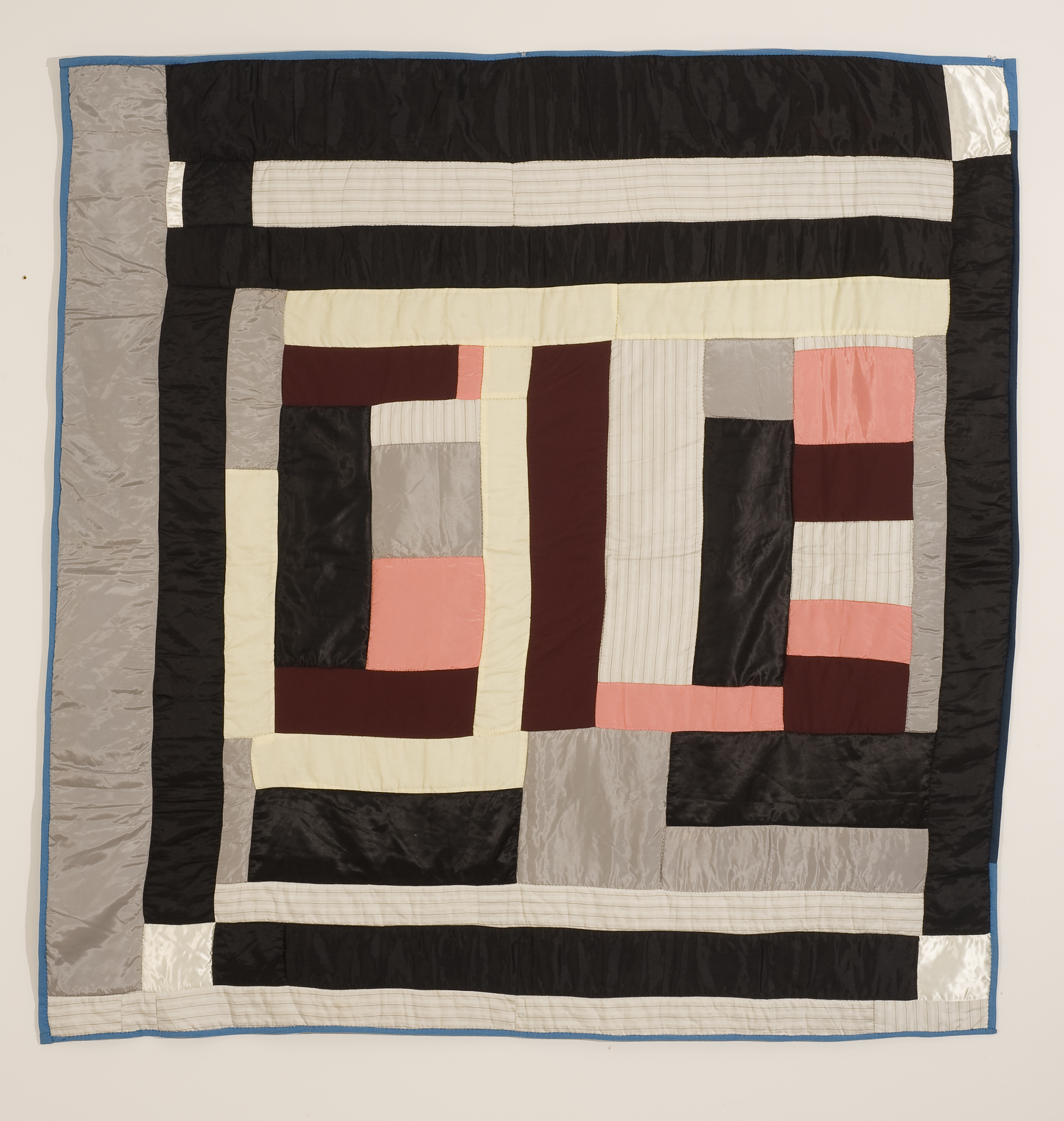 Mary Lee Bendolph "Housetop Variation" 2007. Quilted Fabric. 80 x 80"