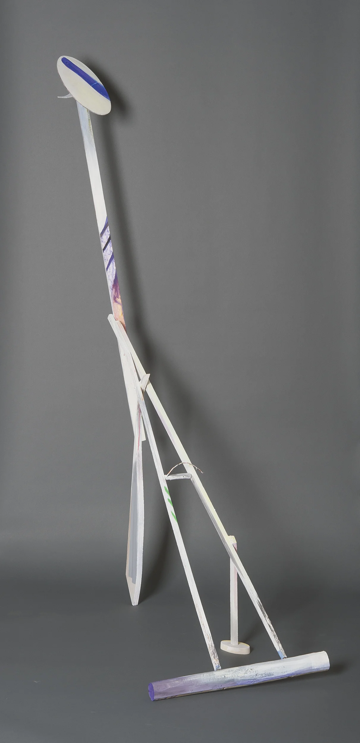 Ellen Babcock "Crane #3 (Broken Legged)" 2013. Wood, Paint. 74 x 25 x 54"