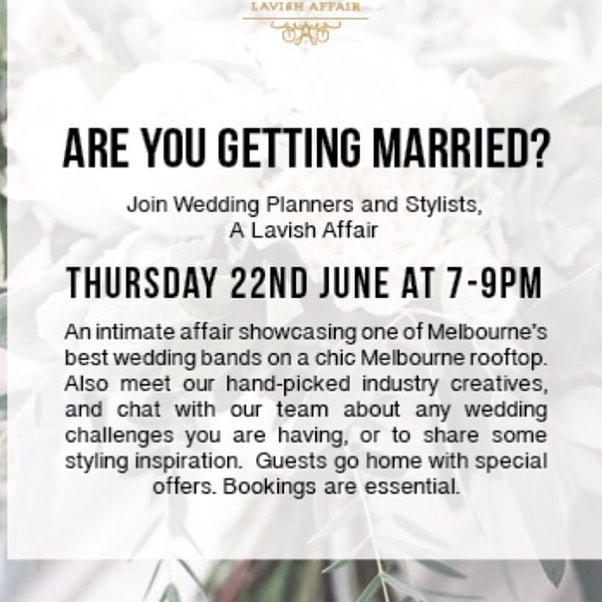 All brides out there make plans to get to this event! You will love it and it will help make planning your wedding a breeze.  Book your spot today!!🌟 #melbournestyle #weddingplanning #weddingplanners #realbride #weddingday #weddingdress #planningyou