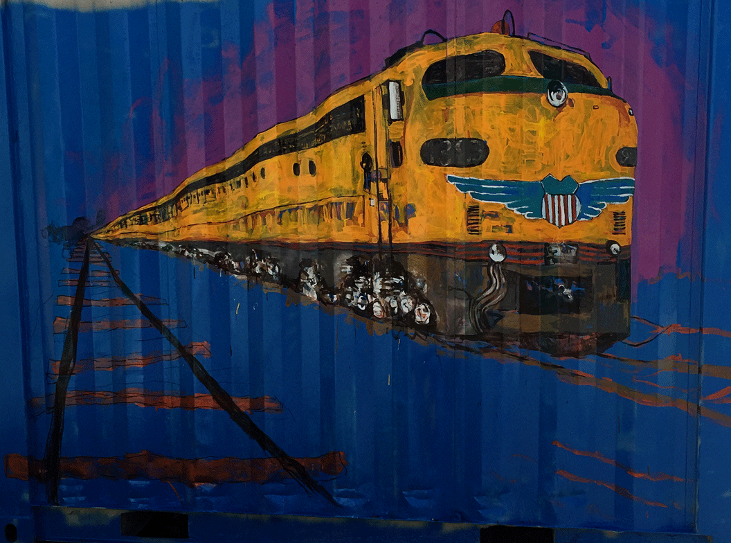 Locomotive Mural on Container, 2015