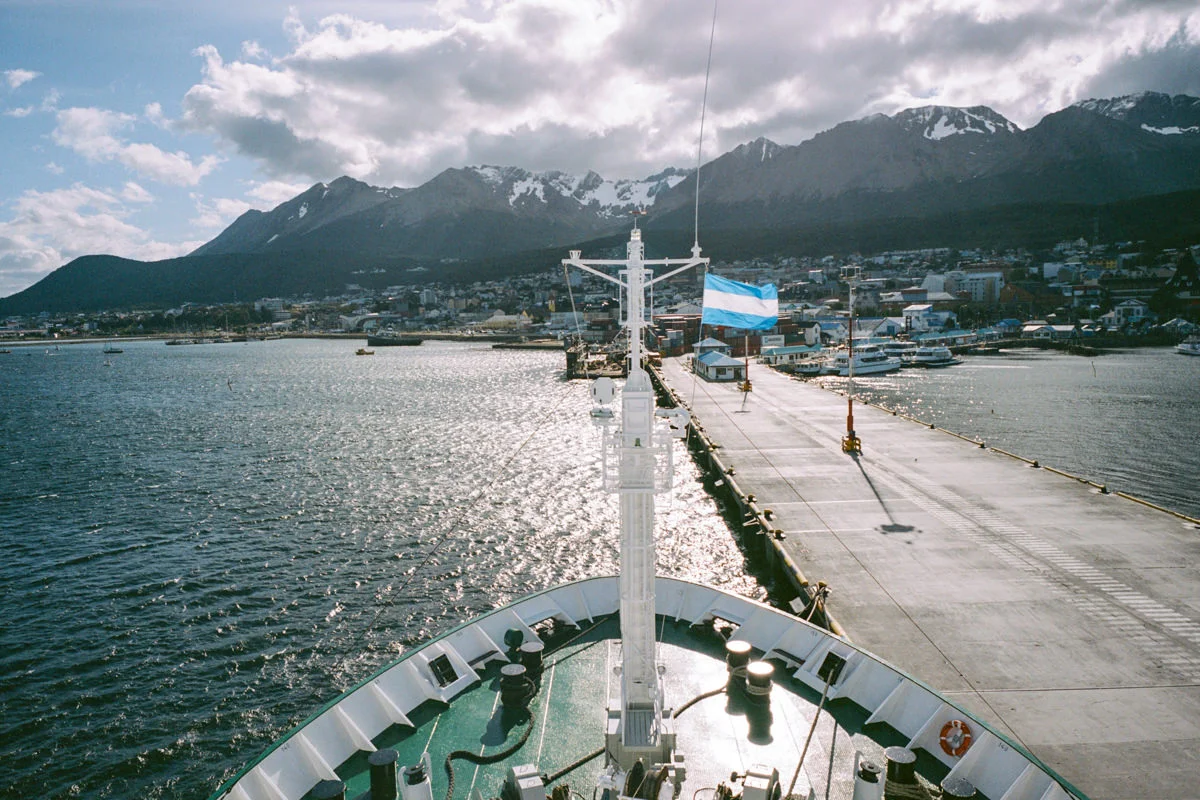 View on board the Ioffe looking back at Ushuaia